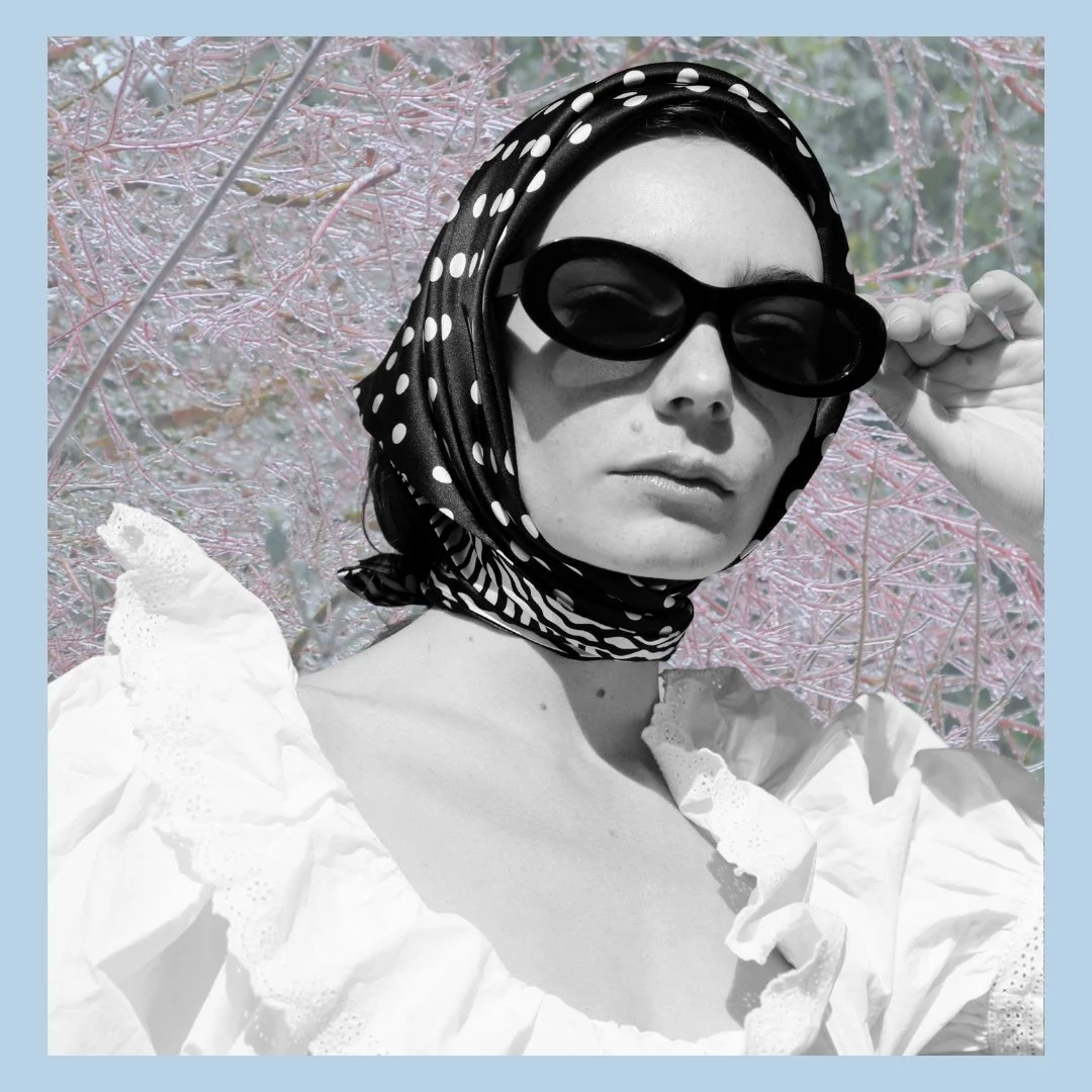 【新品✨】BIBLIOTHERK SCARF WITH HAND JEWELRY Glamorous Silk Print Scarves | Men & Women | Bleecker Collection